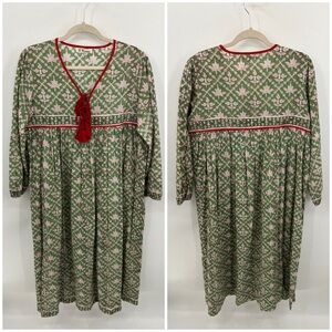 Karni green and red floral midi dress